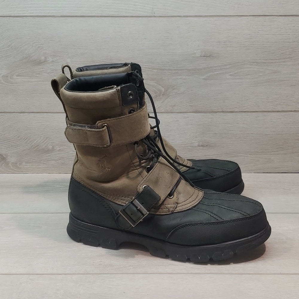 Polo by Ralph Lauren Mens Varick Leather High Top military boots shoes sz 10.5D